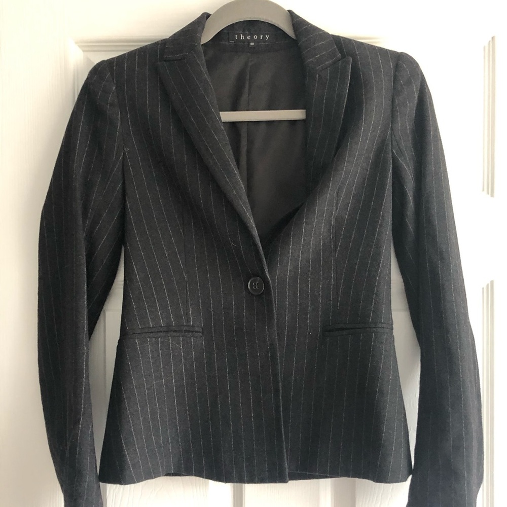 Theory wool pinstripe blazer